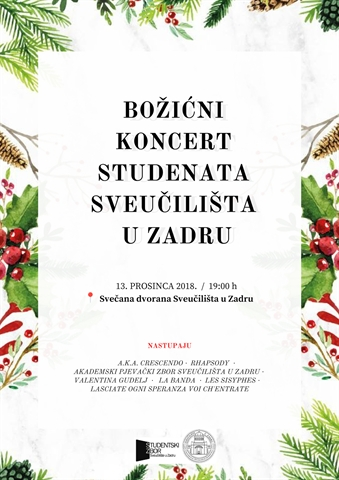 Božićni koncert studenata Sveučilišta u Zadru 